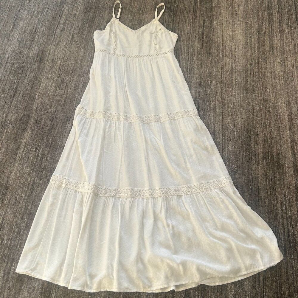 Joie Cream Maxi Dress with Lace Trim